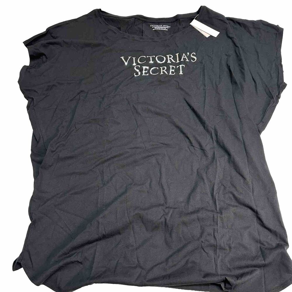 VICTORIA  SECRE BLACK WOMEN'S T-SHIRT SIZE MEDIUM